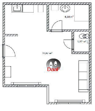 CAS PARTICULIER STUDIO. On installe le détecteur de fumée, éloigné des coins cuisine et salle d'eau, et à plus de 30cm des parois murales.
